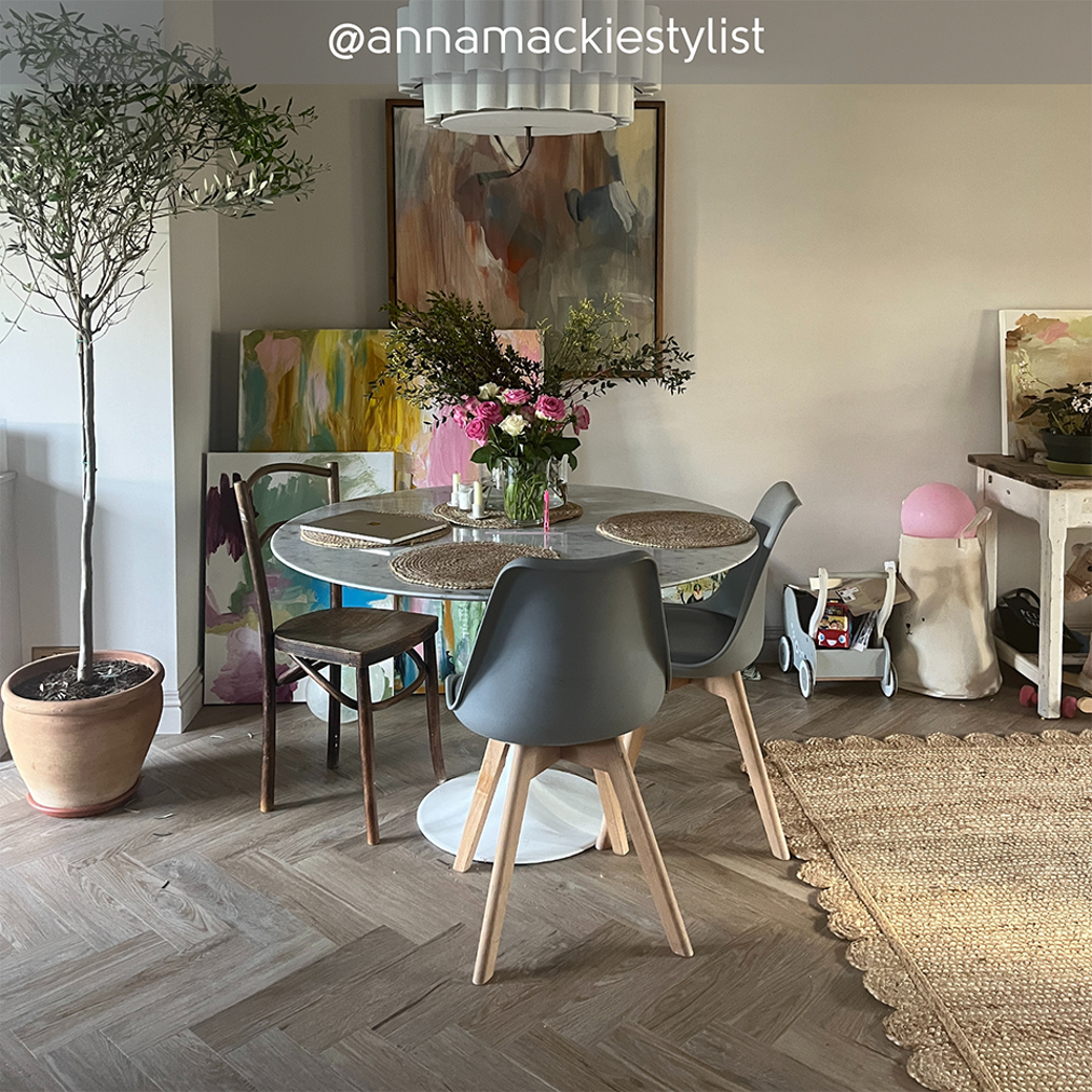 Karndean Designflooring Hayfield Oak wood flooring in a living room and dining room