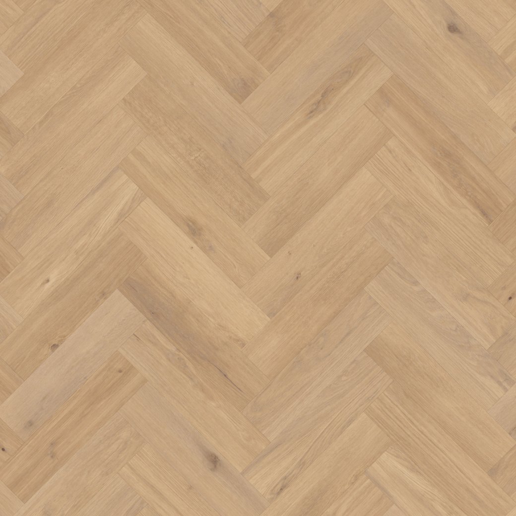 Van Gogh Canadian Nude Oak herringbone mid brown lvt flooring.