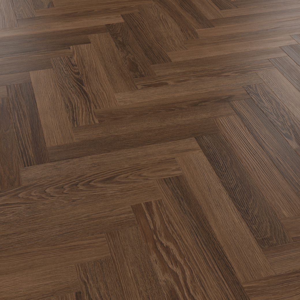 Nutmeg limed oak dark brown lvt herringbone flooring